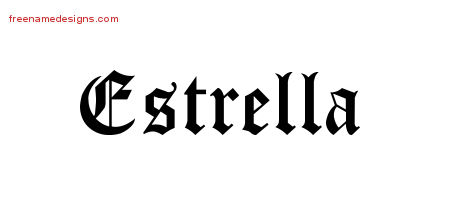Blackletter Name Tattoo Designs Estrella Graphic Download