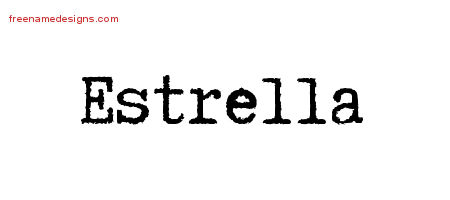 Typewriter Name Tattoo Designs Estrella Free Download