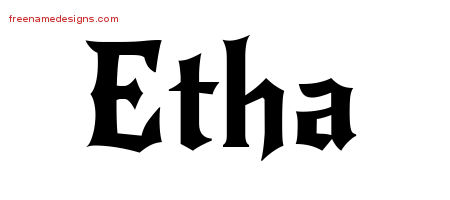 Gothic Name Tattoo Designs Etha Free Graphic
