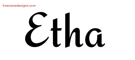 Calligraphic Stylish Name Tattoo Designs Etha Download Free