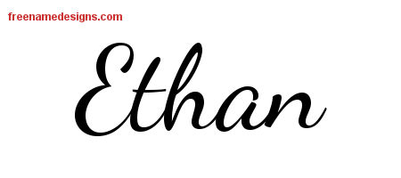 Lively Script Name Tattoo Designs Ethan Free Download