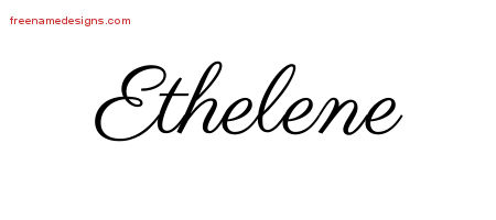 Classic Name Tattoo Designs Ethelene Graphic Download