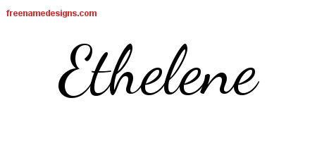 Lively Script Name Tattoo Designs Ethelene Free Printout