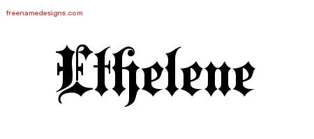 Old English Name Tattoo Designs Ethelene Free