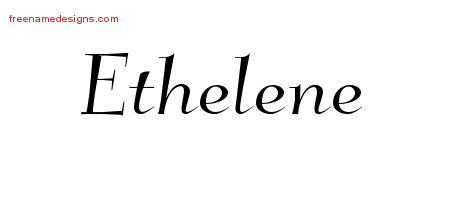 Elegant Name Tattoo Designs Ethelene Free Graphic