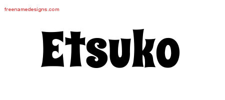 Groovy Name Tattoo Designs Etsuko Free Lettering