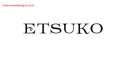Flourishes Name Tattoo Designs Etsuko Printable