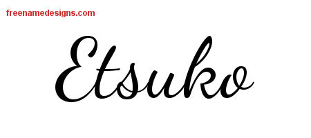Lively Script Name Tattoo Designs Etsuko Free Printout