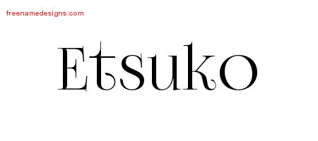 Vintage Name Tattoo Designs Etsuko Free Download
