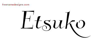 Elegant Name Tattoo Designs Etsuko Free Graphic