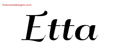 Art Deco Name Tattoo Designs Etta Printable