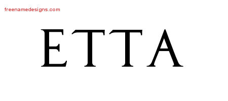 Regal Victorian Name Tattoo Designs Etta Graphic Download