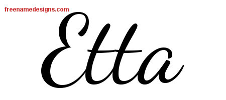 Lively Script Name Tattoo Designs Etta Free Printout
