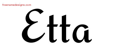 Calligraphic Stylish Name Tattoo Designs Etta Download Free