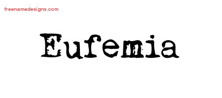 Vintage Writer Name Tattoo Designs Eufemia Free Lettering