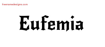 Gothic Name Tattoo Designs Eufemia Free Graphic