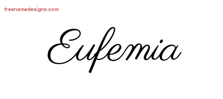 Classic Name Tattoo Designs Eufemia Graphic Download