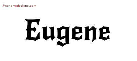 Gothic Name Tattoo Designs Eugene Free Graphic