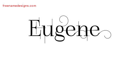 Decorated Name Tattoo Designs Eugene Free Lettering