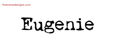 Vintage Writer Name Tattoo Designs Eugenie Free Lettering
