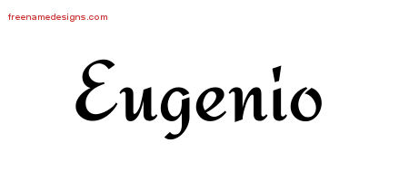 Calligraphic Stylish Name Tattoo Designs Eugenio Free Graphic