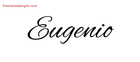 Cursive Name Tattoo Designs Eugenio Free Graphic