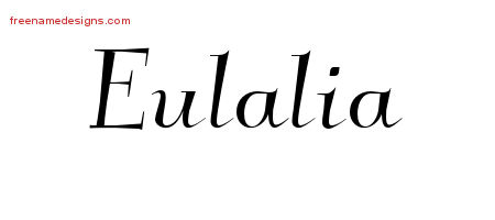 Elegant Name Tattoo Designs Eulalia Free Graphic