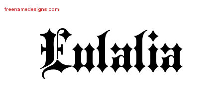 Old English Name Tattoo Designs Eulalia Free