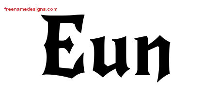Gothic Name Tattoo Designs Eun Free Graphic