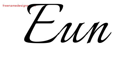 Calligraphic Name Tattoo Designs Eun Download Free