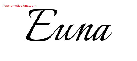 Calligraphic Name Tattoo Designs Euna Download Free