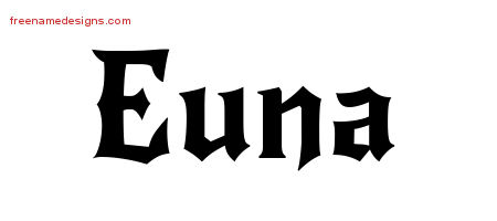 Gothic Name Tattoo Designs Euna Free Graphic