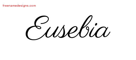 Classic Name Tattoo Designs Eusebia Graphic Download