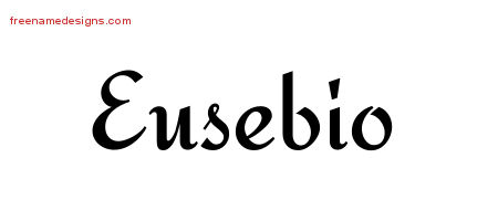 Calligraphic Stylish Name Tattoo Designs Eusebio Free Graphic