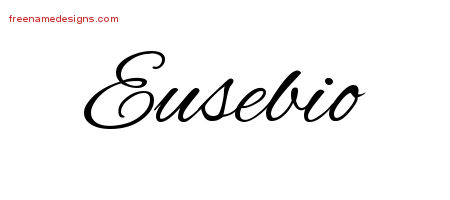 Cursive Name Tattoo Designs Eusebio Free Graphic