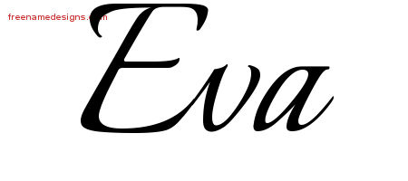 Calligraphic Name Tattoo Designs Eva Download Free