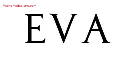 Regal Victorian Name Tattoo Designs Eva Graphic Download