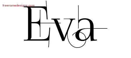 Decorated Name Tattoo Designs Eva Free
