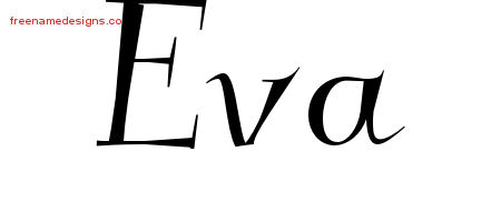Elegant Name Tattoo Designs Eva Free Graphic
