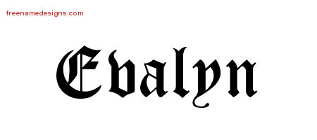 Blackletter Name Tattoo Designs Evalyn Graphic Download