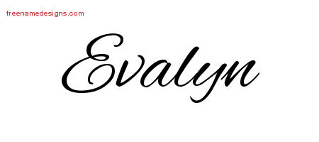 Cursive Name Tattoo Designs Evalyn Download Free