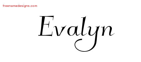 Elegant Name Tattoo Designs Evalyn Free Graphic