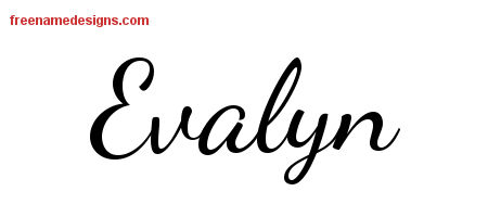 Lively Script Name Tattoo Designs Evalyn Free Printout