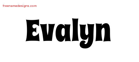 Groovy Name Tattoo Designs Evalyn Free Lettering