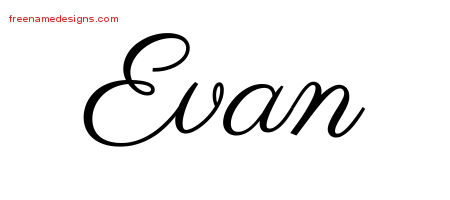 Classic Name Tattoo Designs Evan Printable