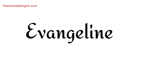 Calligraphic Stylish Name Tattoo Designs Evangeline Download Free