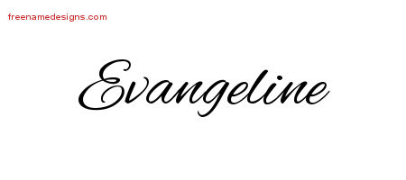 Cursive Name Tattoo Designs Evangeline Download Free