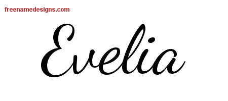 Lively Script Name Tattoo Designs Evelia Free Printout