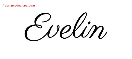Classic Name Tattoo Designs Evelin Graphic Download