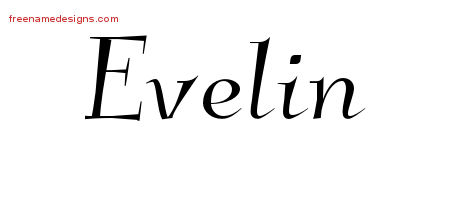 Elegant Name Tattoo Designs Evelin Free Graphic